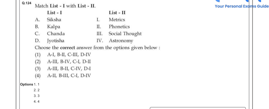 Read the question and choices in the excerpt. Choose A/B/C/D for the first/second/third/fourth option shown.