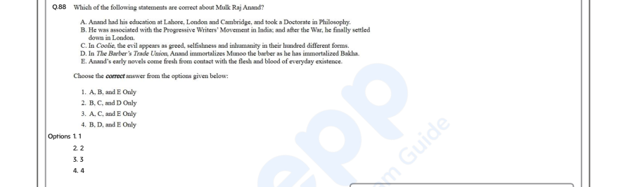 Read the question and choices in the excerpt. Choose A/B/C/D for the first/second/third/fourth option shown.