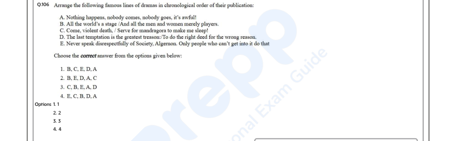 Read the question and choices in the excerpt. Choose A/B/C/D for the first/second/third/fourth option shown.