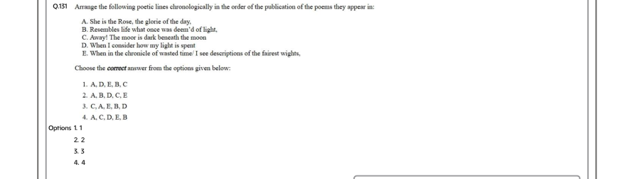 Read the question and choices in the excerpt. Choose A/B/C/D for the first/second/third/fourth option shown.