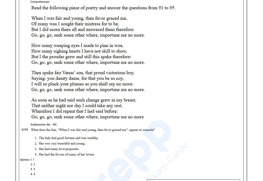 Read the question and choices in the excerpt. Choose A/B/C/D for the first/second/third/fourth option shown.