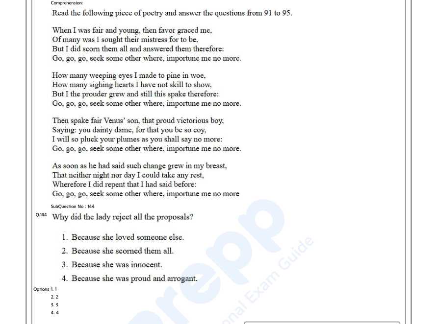 Read the question and choices in the excerpt. Choose A/B/C/D for the first/second/third/fourth option shown.