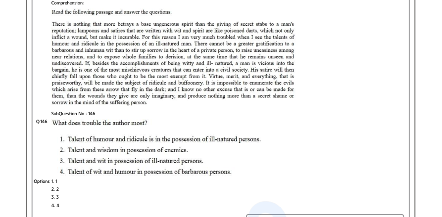 Read the question and choices in the excerpt. Choose A/B/C/D for the first/second/third/fourth option shown.