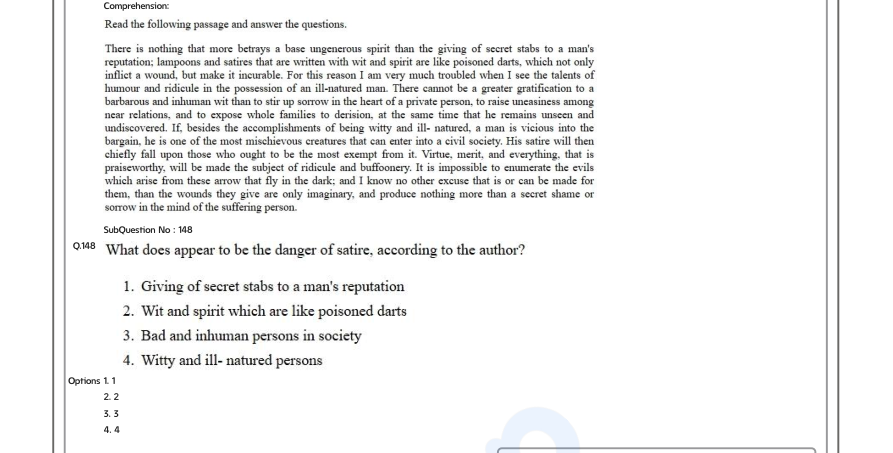 Read the question and choices in the excerpt. Choose A/B/C/D for the first/second/third/fourth option shown.
