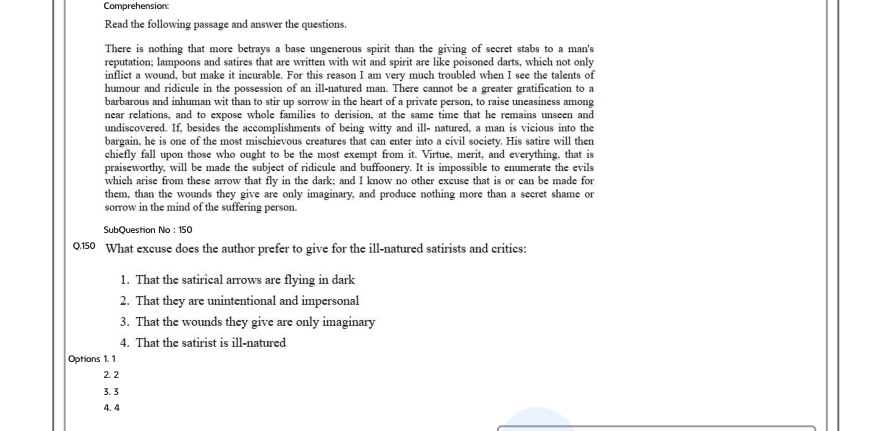 Read the question and choices in the excerpt. Choose A/B/C/D for the first/second/third/fourth option shown.