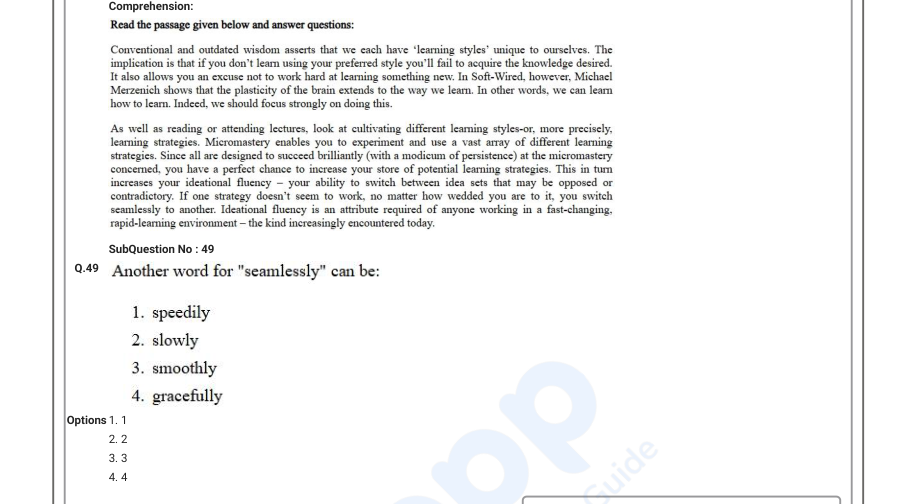 Read the question and choices in the excerpt. Choose A/B/C/D for the first/second/third/fourth option shown.