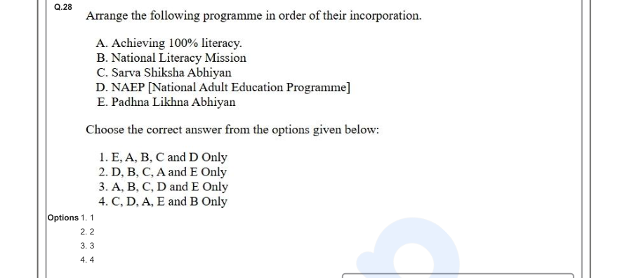 Read the question and choices in the excerpt. Choose A/B/C/D for the first/second/third/fourth option shown.