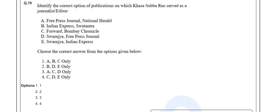 Read the question and choices in the excerpt. Choose A/B/C/D for the first/second/third/fourth option shown.