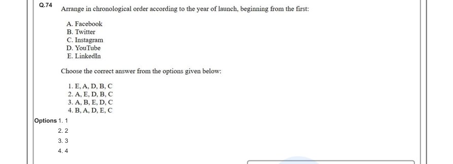 Read the question and choices in the excerpt. Choose A/B/C/D for the first/second/third/fourth option shown.