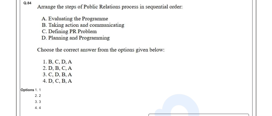 Read the question and choices in the excerpt. Choose A/B/C/D for the first/second/third/fourth option shown.