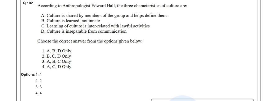 Read the question and choices in the excerpt. Choose A/B/C/D for the first/second/third/fourth option shown.
