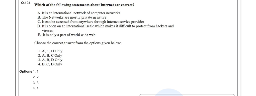 Read the question and choices in the excerpt. Choose A/B/C/D for the first/second/third/fourth option shown.