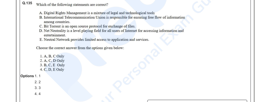 Read the question and choices in the excerpt. Choose A/B/C/D for the first/second/third/fourth option shown.