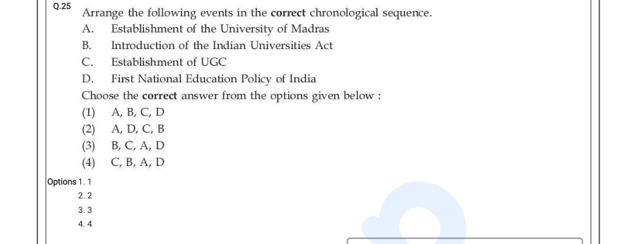 Read the question and choices in the excerpt. Choose A/B/C/D for the first/second/third/fourth option shown.