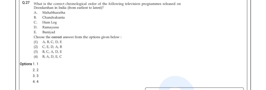 Read the question and choices in the excerpt. Choose A/B/C/D for the first/second/third/fourth option shown.