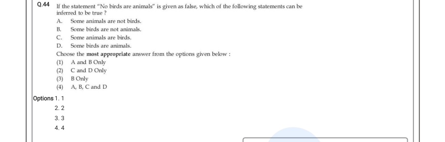 Read the question and choices in the excerpt. Choose A/B/C/D for the first/second/third/fourth option shown.