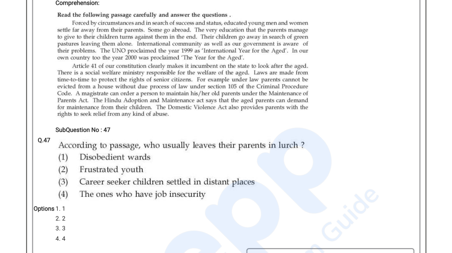 Read the question and choices in the excerpt. Choose A/B/C/D for the first/second/third/fourth option shown.