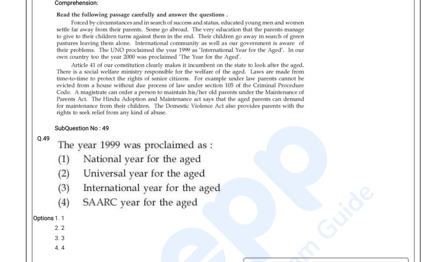 Read the question and choices in the excerpt. Choose A/B/C/D for the first/second/third/fourth option shown.