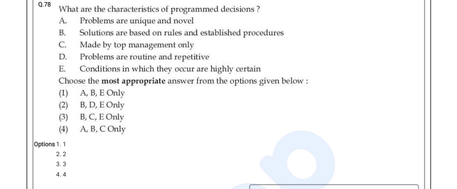 Read the question and choices in the excerpt. Choose A/B/C/D for the first/second/third/fourth option shown.