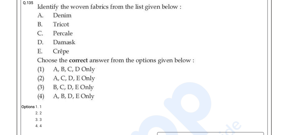 Read the question and choices in the excerpt. Choose A/B/C/D for the first/second/third/fourth option shown.