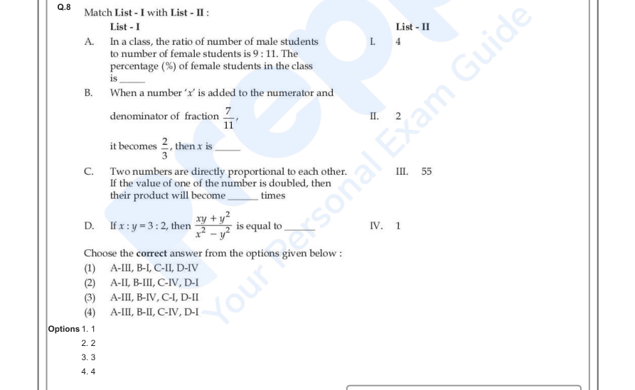 Read the question and choices in the excerpt. Choose A/B/C/D for the first/second/third/fourth option shown.