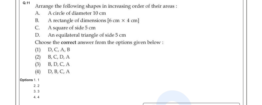 Read the question and choices in the excerpt. Choose A/B/C/D for the first/second/third/fourth option shown.