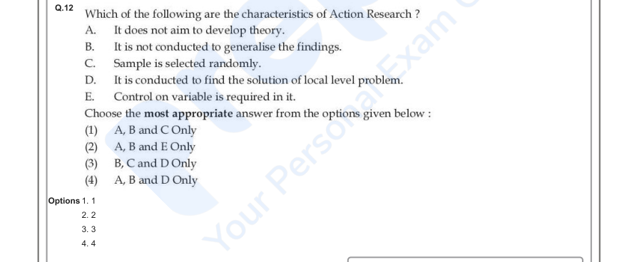 Read the question and choices in the excerpt. Choose A/B/C/D for the first/second/third/fourth option shown.