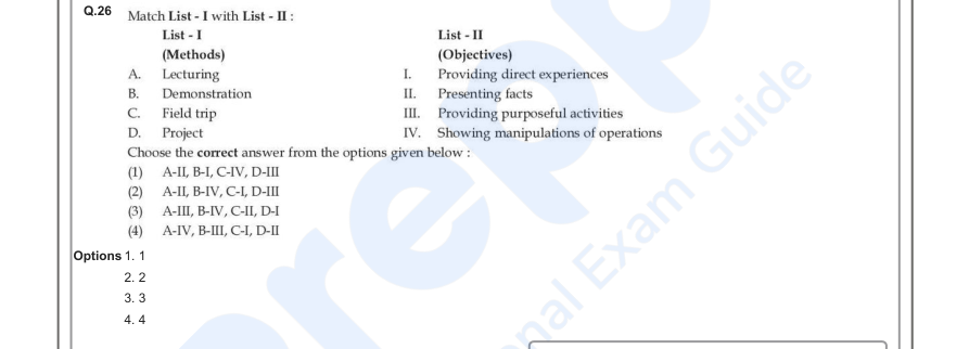 Read the question and choices in the excerpt. Choose A/B/C/D for the first/second/third/fourth option shown.