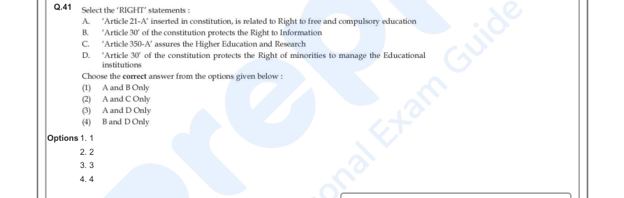 Read the question and choices in the excerpt. Choose A/B/C/D for the first/second/third/fourth option shown.