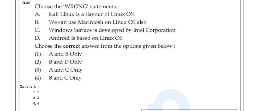 Read the question and choices in the excerpt. Choose A/B/C/D for the first/second/third/fourth option shown.