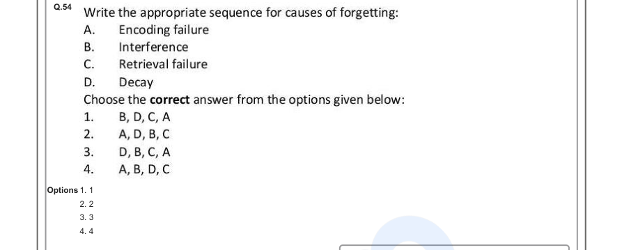 Read the question and choices in the excerpt. Choose A/B/C/D for the first/second/third/fourth option shown.