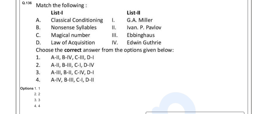 Read the question and choices in the excerpt. Choose A/B/C/D for the first/second/third/fourth option shown.