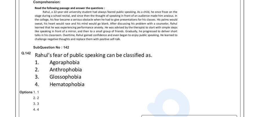 Read the question and choices in the excerpt. Choose A/B/C/D for the first/second/third/fourth option shown.