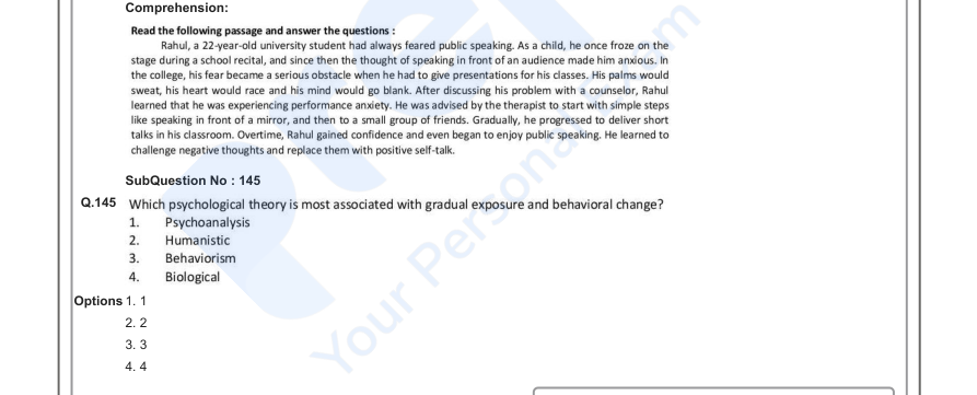 Read the question and choices in the excerpt. Choose A/B/C/D for the first/second/third/fourth option shown.