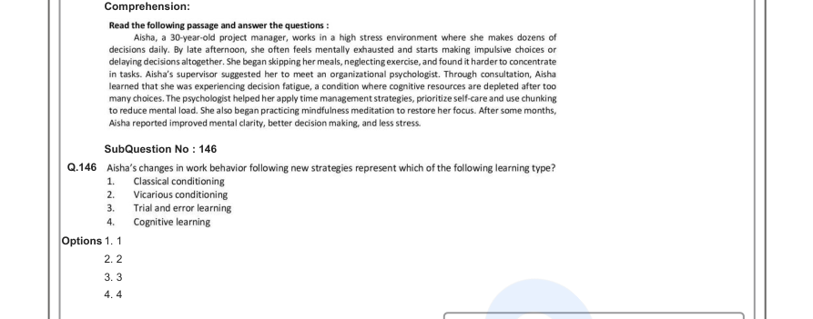 Read the question and choices in the excerpt. Choose A/B/C/D for the first/second/third/fourth option shown.