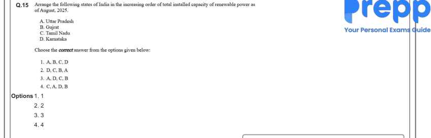 Read the question and choices in the excerpt. Choose A/B/C/D for the first/second/third/fourth option shown.