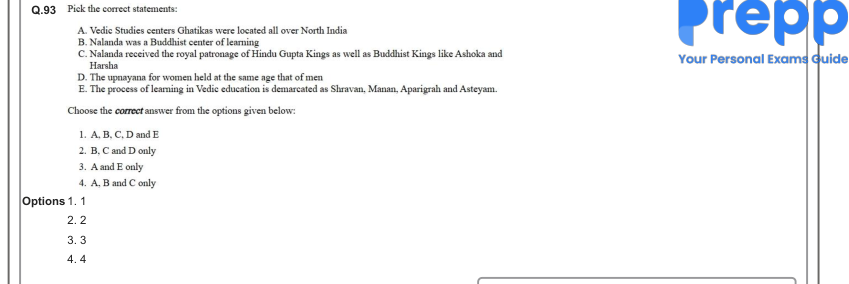 Read the question and choices in the excerpt. Choose A/B/C/D for the first/second/third/fourth option shown.