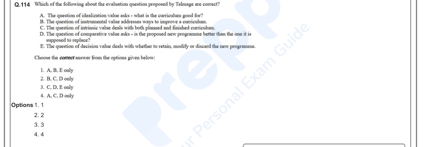 Read the question and choices in the excerpt. Choose A/B/C/D for the first/second/third/fourth option shown.