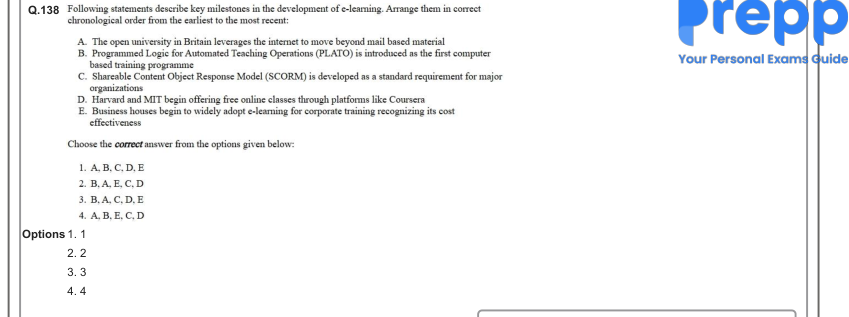 Read the question and choices in the excerpt. Choose A/B/C/D for the first/second/third/fourth option shown.